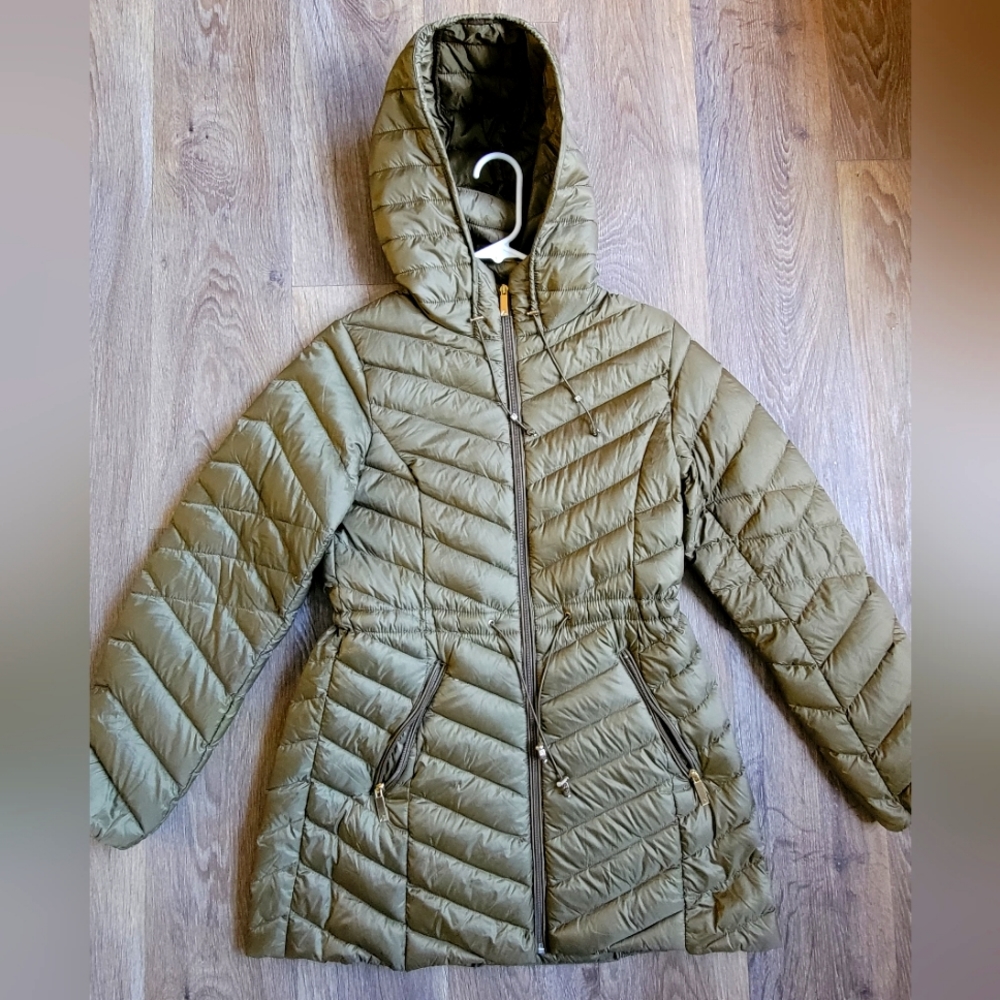 Gallery Army Green Down Puffer Jacket